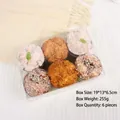 Lot de 6 cupcakes artificiels réalistes en PU dans une boîte cadeau à couvercle transparent - Boîte de Gâteau au Beurre (XMB-02)