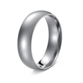 Classic 6mm silver polished stainless steel wedding band for men and women - US 6 / Silver