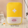 Portable yellow first-aid pouch in Oxford fabric, 10.5x15cm compact medical organizer - Small / Yellow