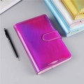 Laser-lila Makronen-PVC-Budgetplaner Notizbuch mit holografischem Finish und Magnetverschluss - Laser Rosenrot