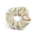 Velvet hair scrunchie in champagne gold finish with premium plush texture and soft sheen - Champagne Gold