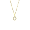 Elegant gold square letter O necklace with sparkling cubic zirconia on a delicate chain - Letter O