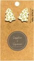 Ohrstecker in Tannenbaumform mit Leopardenmuster für Damen, Höhe 2cm, stilvoll - Goldweiß Leopard 1 Paar