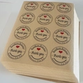 Round kraft thank you stickers with handmade with love text for sealing and packaging - Thank you Style (7700#)