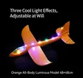 Orange 48cm LED glowing foam glider plane toy for outdoor flying and stunts - Large Orange Full Body LED Lights (1 Pcs)