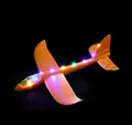 Avión de juguete de espuma LED naranja 48cm para vuelo al aire libre y acrobacias - Naranja Grande Luces LED de Cuerpo Completo (1 Unidad)