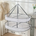 Two-tier white mesh drying basket with grey trim and 78cm width for delicates - Grey Rectangular Double Layer With Border
