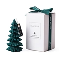 Dunkelgrüne Weihnachtsbaum Duftkerze mit weißer Geschenkbox und grüner Schleifendekoration - Reines Grün (Ozean-Vitalität)