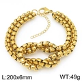 Golden multi-layer box chain bracelet with lobster clasp, 200x6mm size and 49g weight - 6mm Gold Bracelet (KB206184-Z)