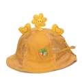 Cappello da sole giallo per neonati in mesh traspirante con girasole e cuori carini - 46cm / Giallo