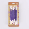 8-piece purple plastic modelling tool set for DIY clay and cake decorating in packaging - Blister Card Packaging / 8-Head Sculpting Pen / Purple
