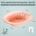Pink antimicrobial sitz bath for postpartum care, ergonomic bidet for toilet use - [PP] Solid Pink + Hook