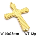 Pendentif croix crucifix doré en acier inoxydable pour bijoux DIY 49x36mm relief - Croix Icone en Relief Or (KLJ5651-Z)