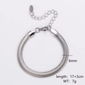 Dettaglio del bracciale a catena serpente in acciaio argento 6mm con estensione regolabile - Larghezza 6mm / Color Acciaio