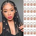 Anelli e pendenti a farfalla dorati per la decorazione di dreadlock su capelli intrecciati - Set da 20 / Farfalla Piccola Oro Rosa