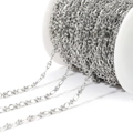 Chaîne à maillons de 4,5 mm en acier inoxydable argenté sur bobine pour bijoux DIY - Chaîne à Lèvres Largeur 4,5mm Nœud Papillon Surface Lisse / Couleur Acier
