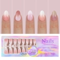 Pink gradient press-on nails set with 150 pieces of soft gel tips in 15 sizes - 5-Color Gradient Press-on Nails 01