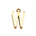 Polished gold-plated stainless steel letter W pendant charm for necklace accessory - W (With Chain) / Gold - Letter W