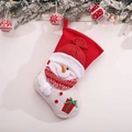 Gebreide kerstsok met sneeuwpopmotief en kleine rode geschenkdoos decoratie - Sneeuwpop Stijl(F-W104)