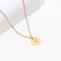 Polished 18k gold plated stainless steel necklace with letter Q pendant on white background - Gold Q