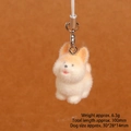 Cute white and orange flocked puppy dog charm with silver lobster clasp for DIY bags - Shiba Inu