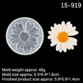 Daisy flower silicone mold for aromatherapy pendants with dimensions and weight data - Style 4 Without Hole Small (15-919) / Translucent