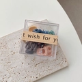Set of multi-color mini claw clips in a square transparent box for high ponytail styling - Morandi Colors Box of 6