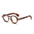 Occhiali da sole rotondi tartarugati classici con rivetti in metallo e montatura vintage - Tartarugato Latteo Anti-Luce Blu