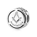 S925 sterling silver Arquitetura charm with Freemasonry logo for DIY bracelets - Architecture