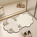 Abstract flower shape bathroom mat in beige and cream with non-slip absorbent texture - 40*60cm (Normal Diatomite) / F-Beige Cream Abstract Lines