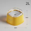 Floating pet water bowl in yellow and white 2L capacity with splash-proof design - Floating Bowl 2L / Amber White