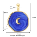Ciondolo in ottone dorato con luna in smalto blu scuro e dimensioni precise - Luna / Blu scuro