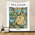 Detailed view of bohemian Matisse style wall tapestry on a textured grey background - Gt517-12