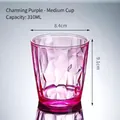 Charming purple 310ml acrylic faceted cup with polygon texture and sleek reflection - 310ml / Medium / Purple