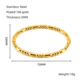Bracciale in acciaio inossidabile placcato oro 18K con perline ovali e tonde - Stile con Perline Placcato Oro 18K / Oro
