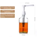 1100ml glass syrup dispenser with 15cc pump head and measurement scale for milk tea shop - 15cc Long Pump + 1100ml Glass Bottle