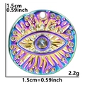 Regenbogen Böser Blick Anhänger aus 18k vergoldetem Edelstahl mit 1,5cm Durchmesser - Anhänger / Regenbogen