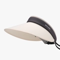 Visiera parasole pieghevole bicolore bianco sporco e grigio scuro per donna con logo - Regolabile / Beige/Grigio