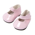 Glänzende rosa Mary-Jane-Puppenschuhe aus Lackleder mit Klettverschluss und Futter - Klassische Glänzende Mary Jane Lederschuhe (XZ18-610) / Rosa
