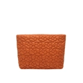 Orange quilted floral handbag with 3D embroidery made of water-resistant nylon fabric - Orange