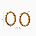 Orecchini irregolari in acciaio dorato con dimensioni 40x35mm e spessore di 5mm - Orecchini Ovali Ispessiti Dorati (E906)