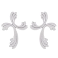 Macro detail of silver cross-wrapped triangle earrings with minimalist textured metal finish - Silver Curved Cross Variant Style (S207)