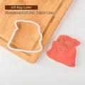 White plastic gift bag cookie cutter mold with 3D embossed texture for fondant icing - Gift Bag - Cutter