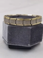 Golden and silver stainless steel link bracelet with I Love My Dad engraved text - 0130 - I Love My Ded (section 1)