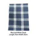 Blue and white checkered cotton waffle tea towel, rectangular kitchen napkin 70cm x 50cm - 70*50cm / Blue with White Plaid