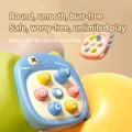 Dinosaur pop fidget sensory toy in blue and pink macaron colors with alphabet buttons - Dinosaur / Blue