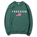 Sweat à capuche vert foncé Freedom avec drapeau américain, sweat-shirt unisexe en coton - Vert Foncé