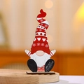 Houten kerstkabouter tafeldecoratie met Merry Christmas tekst en rode muts met sneeuwvlok - Hart Stijl