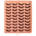 Volume fiber fake eyelashes set model 20012 with 20 pairs in pink tray - Style 20012 (20 Pairs)