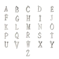 Colgantes de letras A-Z de acero inoxidable plateado para collares y joyería DIY - Letra A / Color Acero